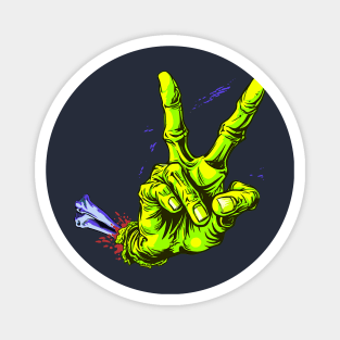 Zombie Hand Peace Sign Magnet